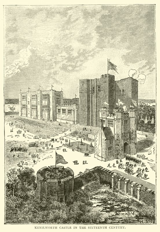 Castelo de Kenilworth no século XVI de English School