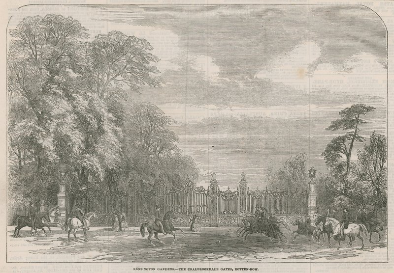 Kensington Gardens, os portões de Coalbrookdale, podre Row, Londres de English School