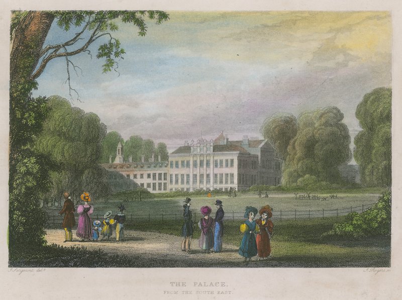 Kensington Palace, Londres, do sudeste de English School