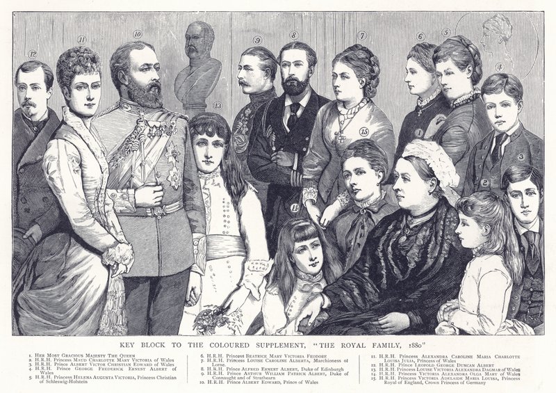 Bloqueio Chave para o Suplemento Colorido, A Família Real, 1880 de English School