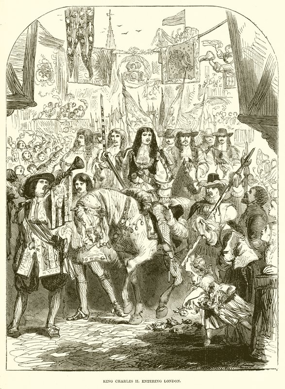 Rei Carlos II entrando em Londres de English School