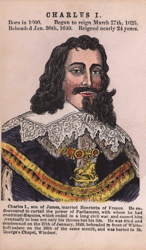 Rei Carlos I (gravura colorida) de English School