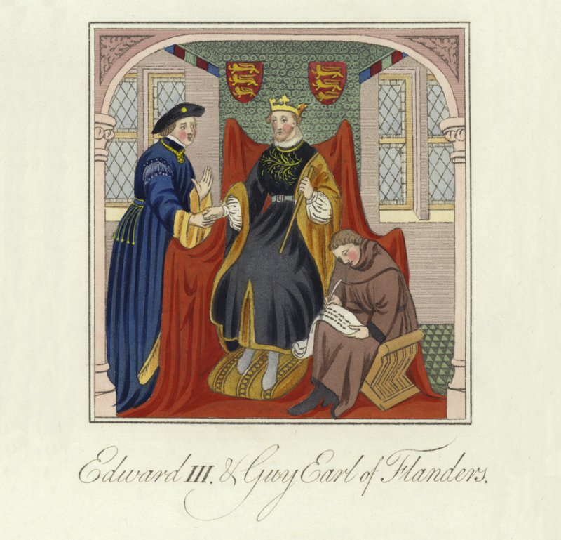 Rei Eduardo III da Inglaterra e Guy, Conde de Flandres, Século XIV de English School