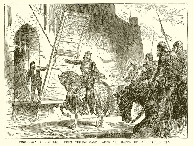 Rei Edward II, repulsa do castelo de Stirling após a batalha de Bannockburn, 1314 de English School