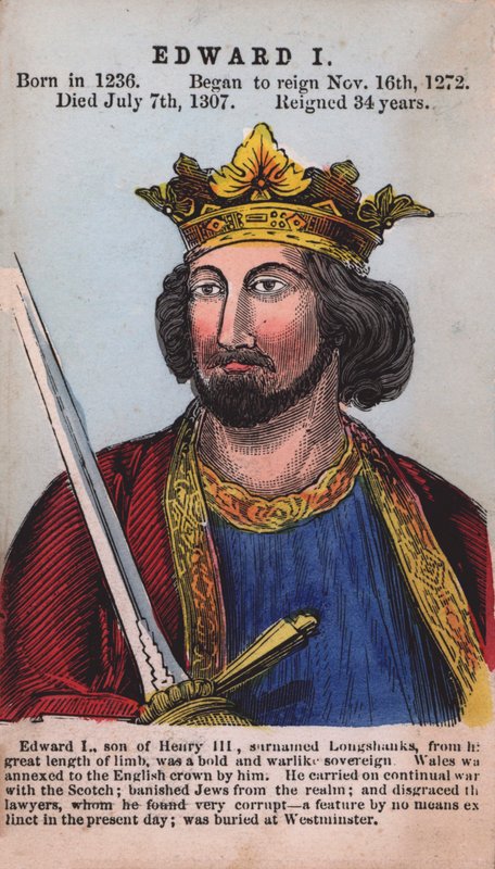 Rei Eduardo I (gravura colorida) de English School