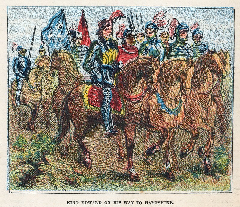 Rei Edward I a caminho de Hampshire de English School
