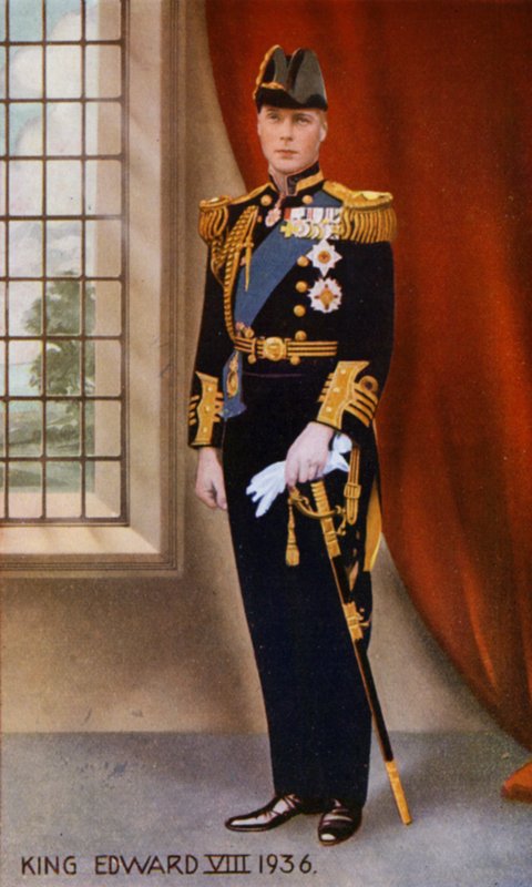 Rei Eduardo VIII (litografia a cores) de English School