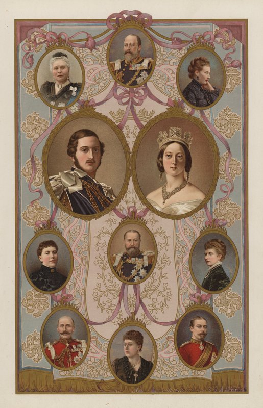 Parentes do Rei Eduardo VIIs (cor litho) de English School