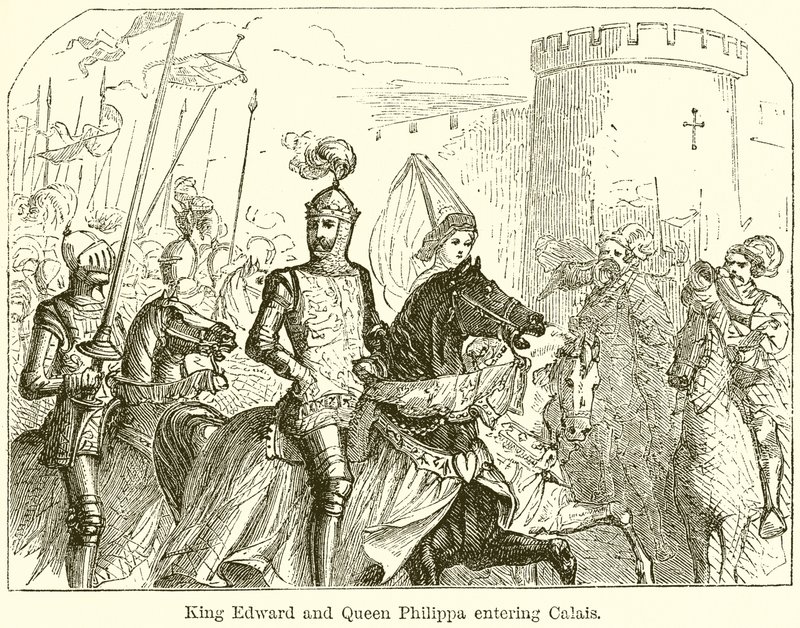 Rei Edward e Rainha Philippa Entrando em Calais de English School