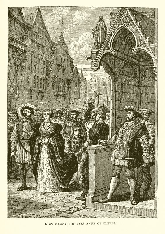 O Rei Henrique VIII vê Ana de Cléves (gravura) de English School