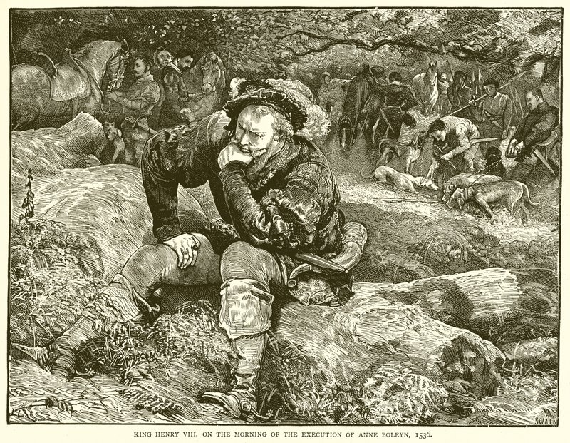 Rei Henrique VIII na manhã da execução de Ana Bolena, 1536 de English School