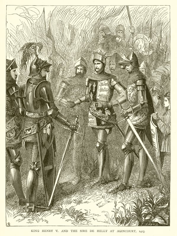 O rei Henrique V e o pai de Helly em Agincourt, 1415 de English School