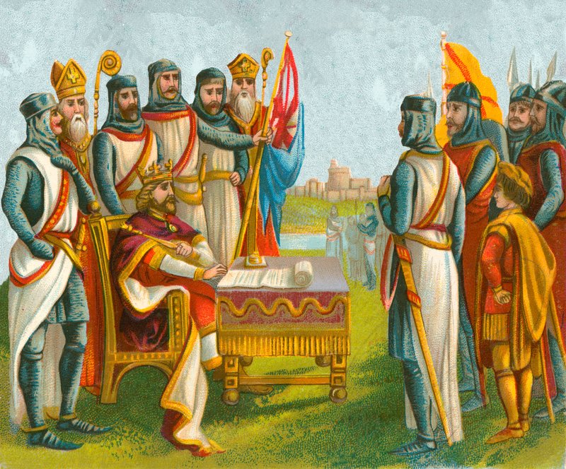 Rei João assinando a Magna Carta de English School