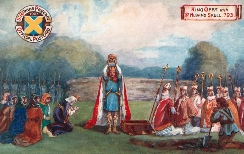 Rei Offa com a caveira de Santo Albano, 793; Concurso de Santo Albano de English School