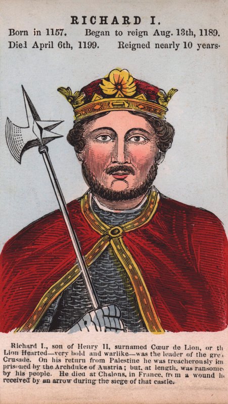 Rei Ricardo I (gravura colorida) de English School