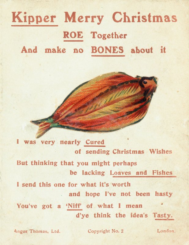 Kipper (peixe), cartão de Natal de English School