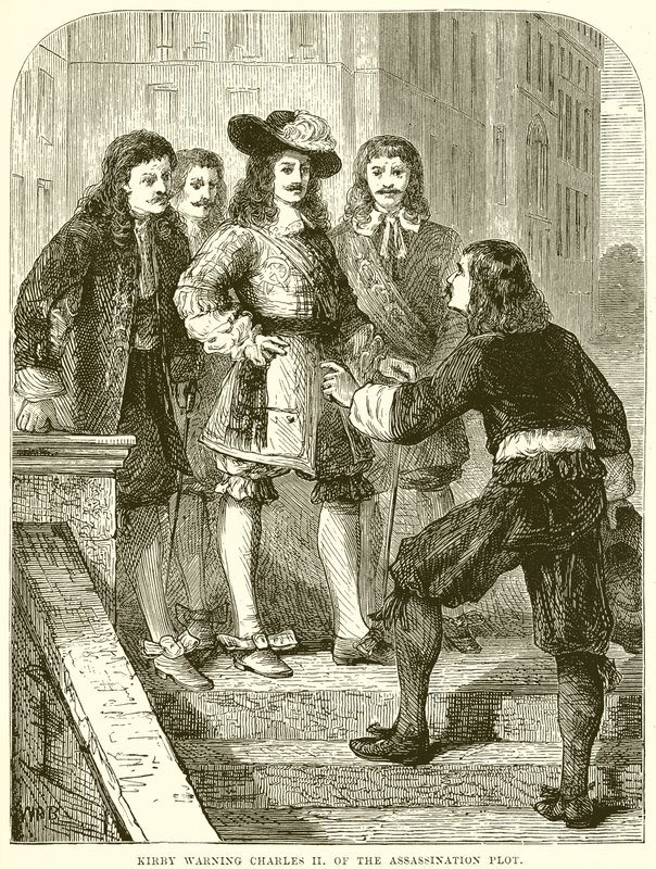 Kirby avisando Carlos II do Lote de Assassinato de English School