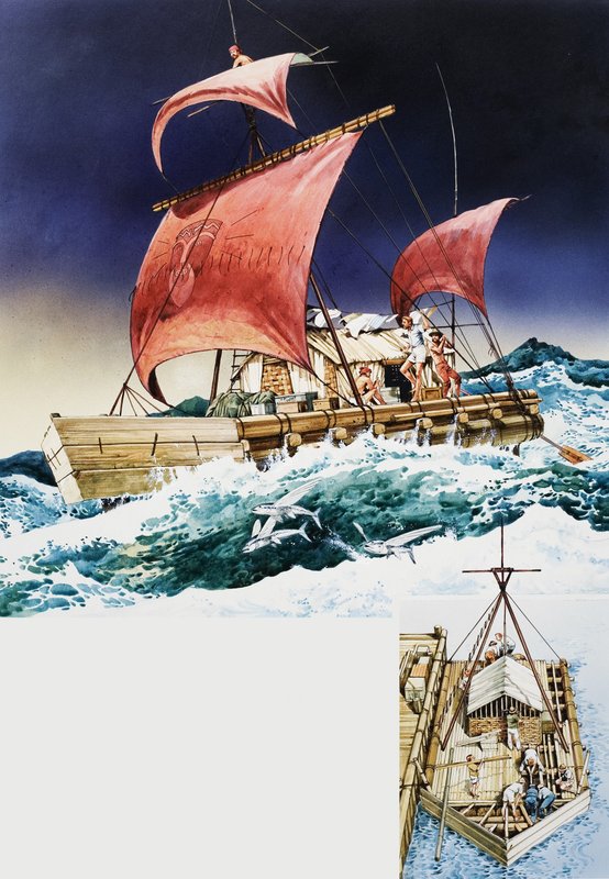 Kon-Tiki em sua viagem épica de English School