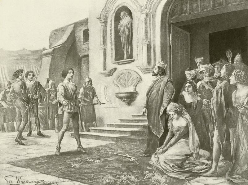La Favorita, cena do ato III xii (gravura) de English School