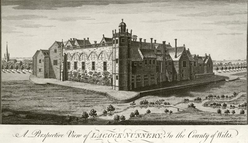 Lacock Abbey, Wiltshire (gravura) de English School