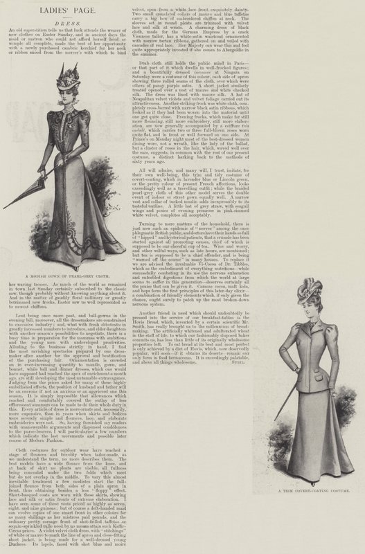 Página de Senhoras, Vestido (litho) de English School