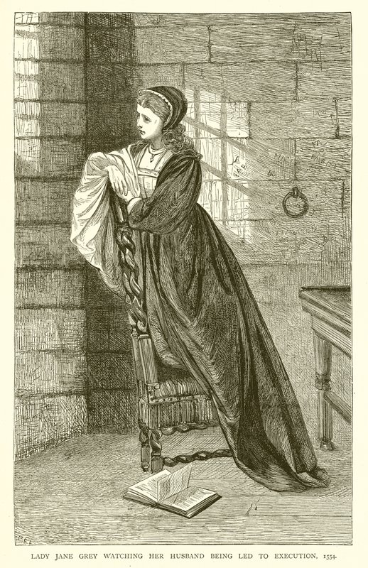 Lady Jane Grey assistindo seu marido sendo levado à execução, 1554 de English School