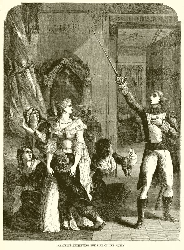 Lafayette preservando a vida da rainha de English School