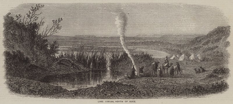 Lago Timsah, Norte de Suez (gravura) de English School