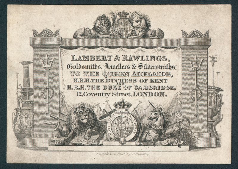 Lambert & Rawlings, ourives, joalheiros e ourives, cartão comercial de English School
