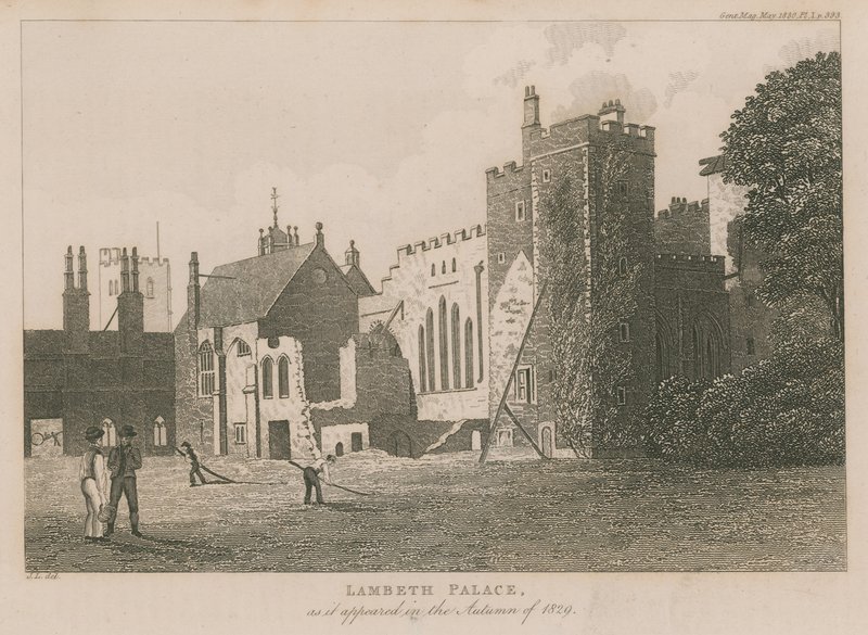 Lambeth Palace como apareceu no outono de 1829 de English School