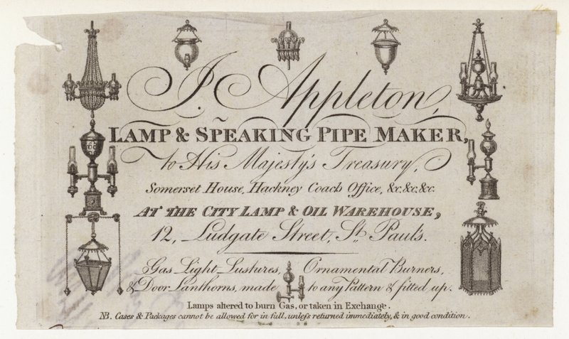 Fabricante da lâmpada, cartão de comércio de English School