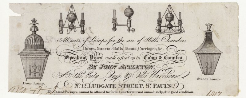 Fabricante da lâmpada, cartão de comércio de English School