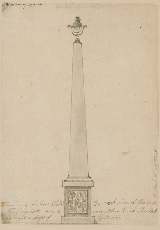 Lâmpada perto de Bedford House, Londres, tirada em 1799 de English School