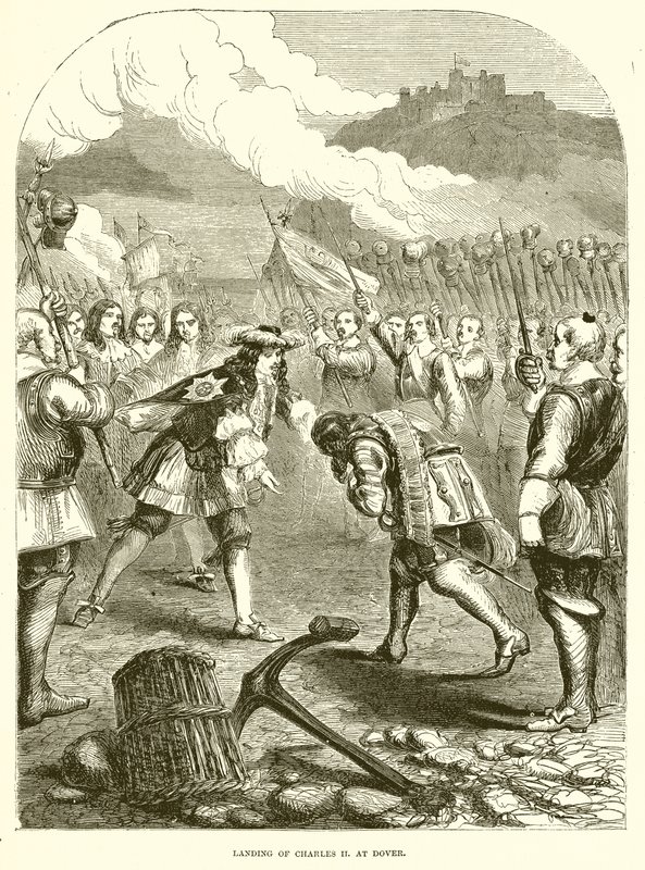 Aterrissagem de Charles II. em Dover de English School