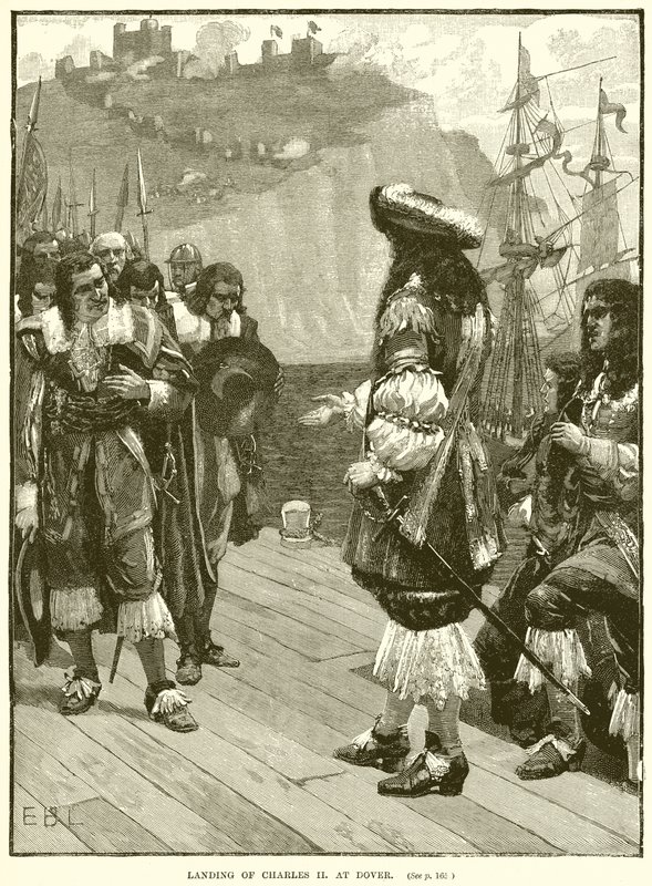 Aterrissagem de Charles II em Dover de English School