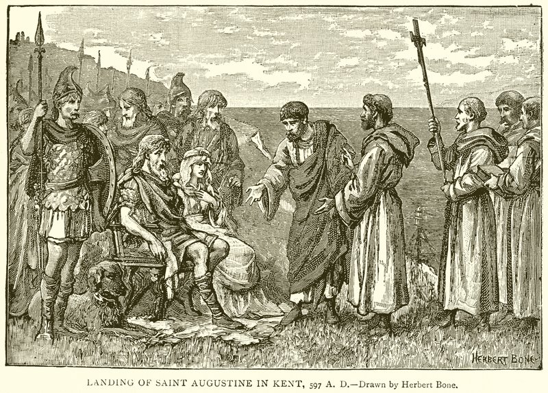 Desembarque de Santo Agostinho em Kent, 597 AD de English School
