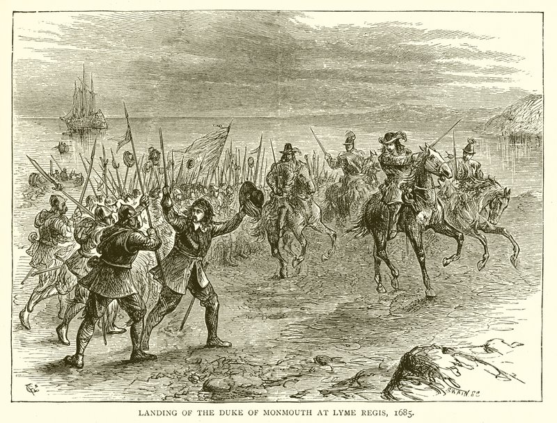 Aterrissagem do duque de Monmounth em Lyme Regis, 1685 de English School