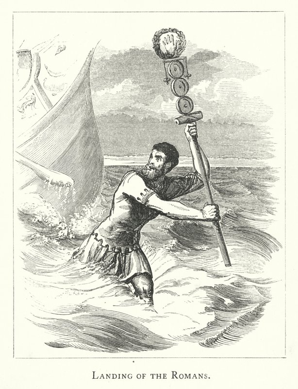 Aterragem dos Romanos (gravura) de English School