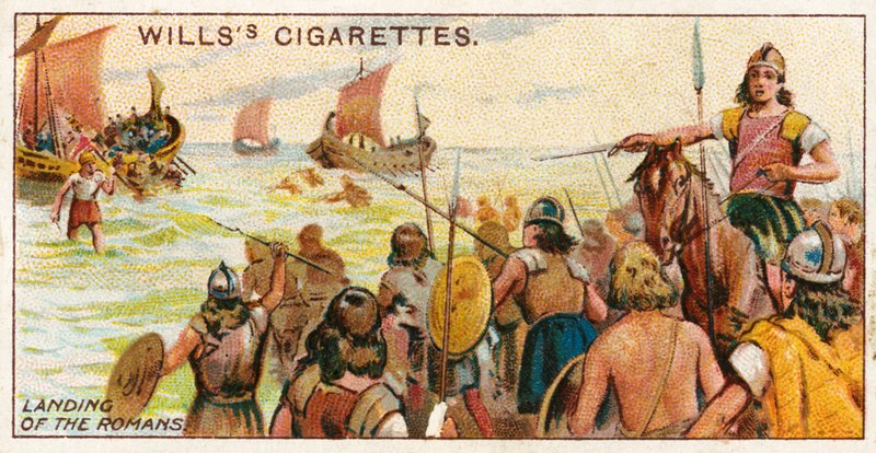 Desembarque dos romanos em 55 aC de English School
