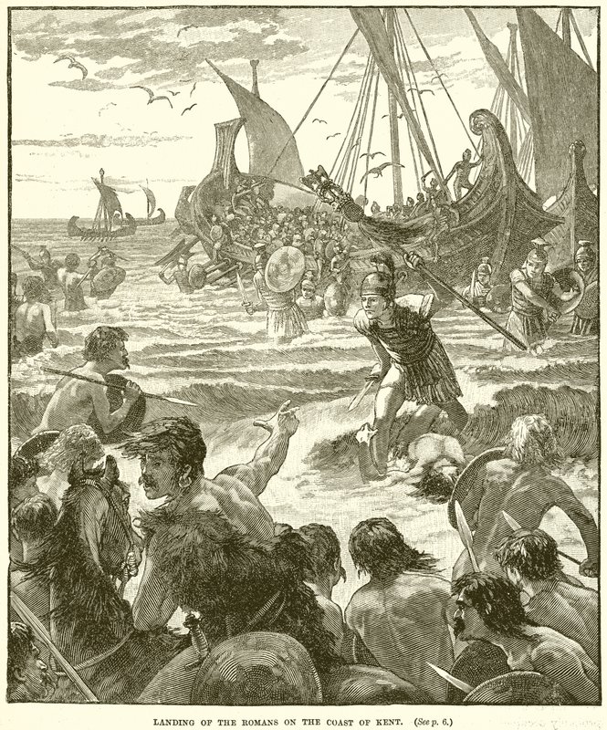 Aterrissagem dos romanos na costa de Kent de English School