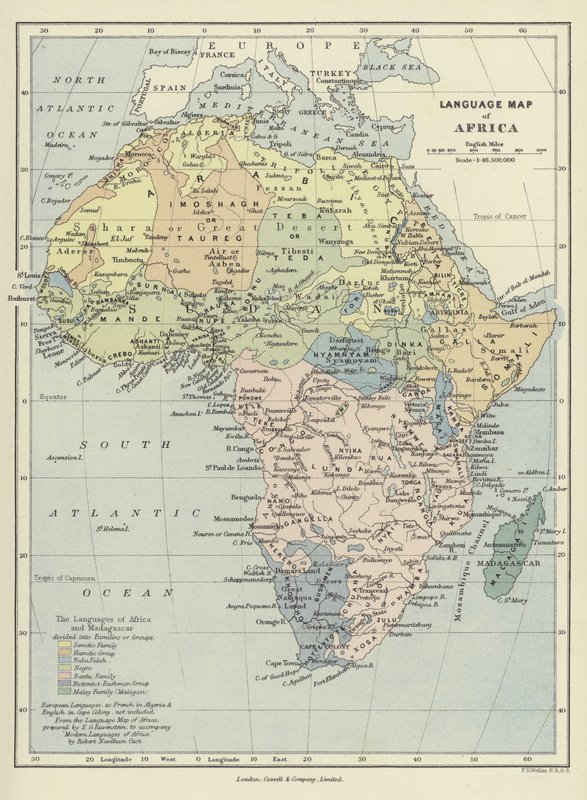 Mapa de idiomas da África de English School