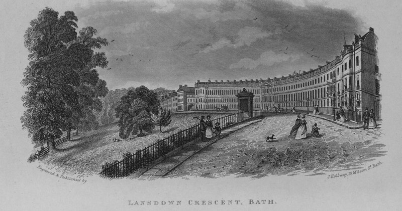 Lansdown Crescent, Bath (gravura) de English School