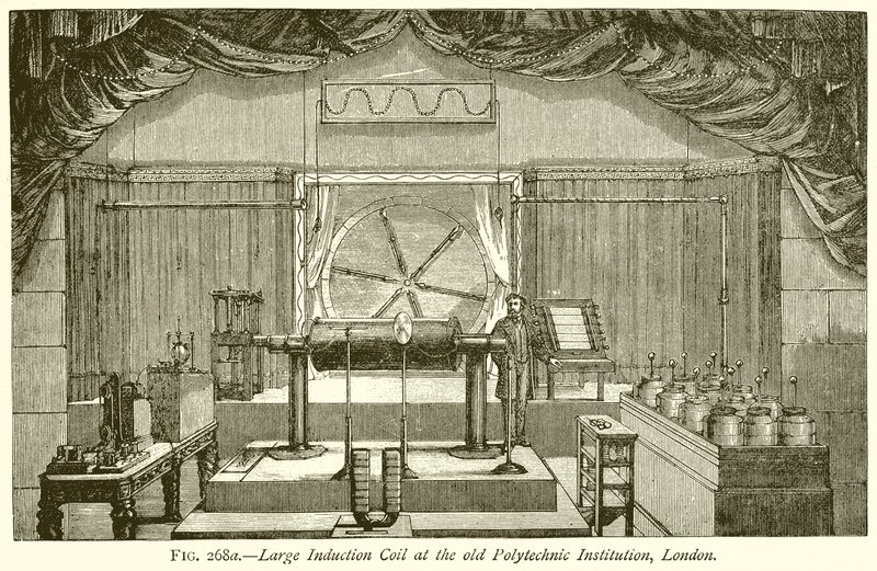 Bobina de Indução Grande na Antiga Instituição Politécnica, Londres de English School
