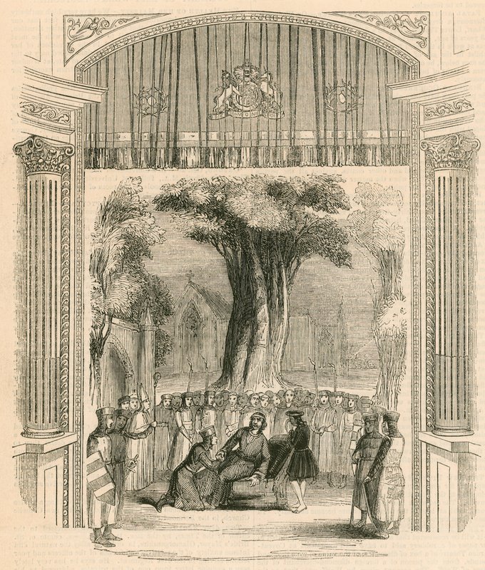 Última cena na peça King John, Drury Lane Theatre, Londres de English School