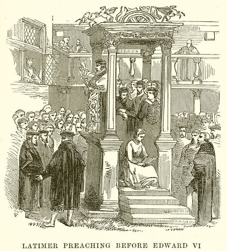 Latimer Pregando antes de Edward VI de English School