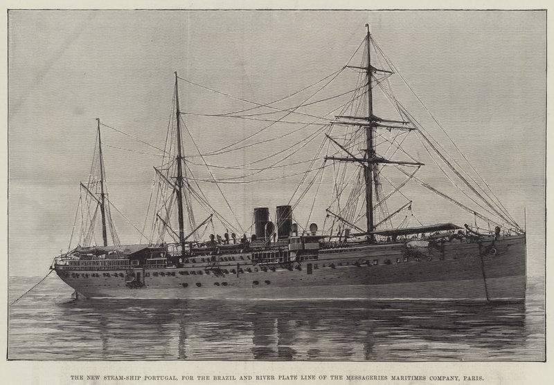 Lançamento de um Passageiro-Vapor Australiano Armado, o Correio, em Wallsend-on-Tyne (gravação) de English School