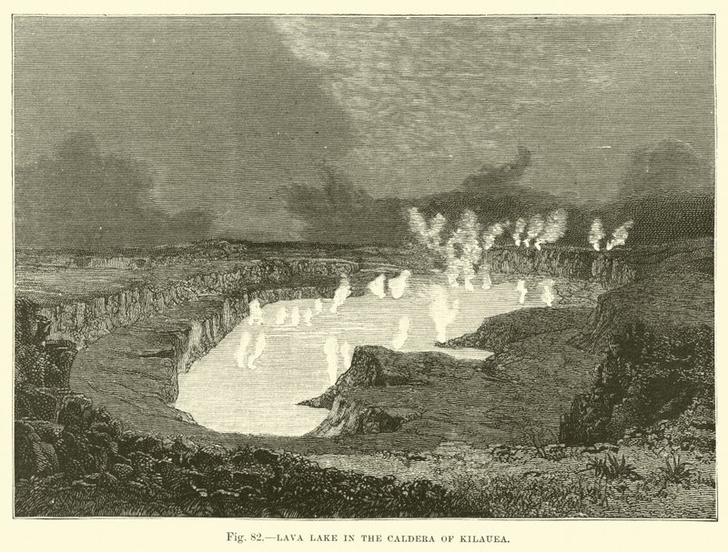 Lago de lava na Caldeira do Kilauea de English School
