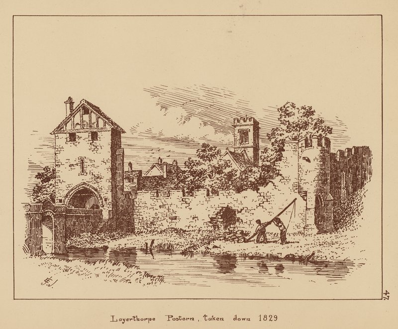Pórtico de Layerthorpe, desmantelado em 1829 (litografia) de English School