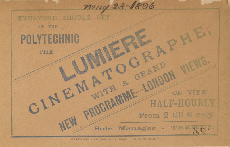 Folheto publicitário Lumiere Cinematograph de English School