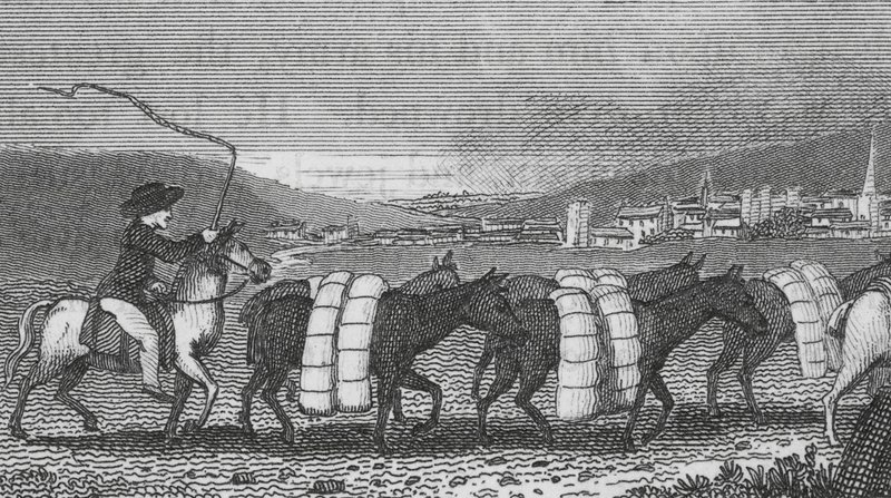 Leeds, comércio de tecidos (gravura) de English School